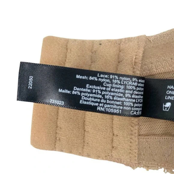 NATORI TAN FEATHERS PLUNGE STRAPLESS BRA SIZE 32D - Picture 11 of 12